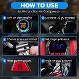 Bullseye Tire Inflator 150 PSI Portable Air Compressor Electric Pump