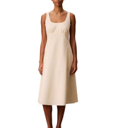 Calvin Klein Womens Cotton Poplin Sleeveless Midi Dress