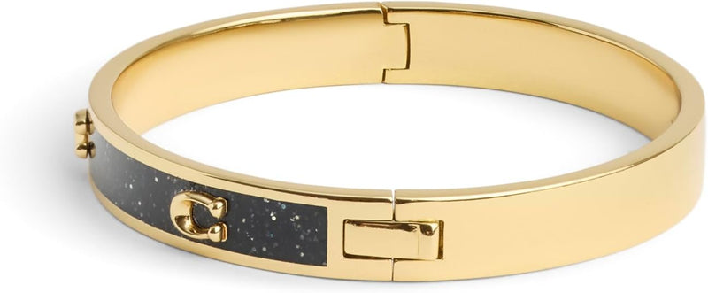 Coach Signature C Glitter Bangle Bracelet - Gold Plated