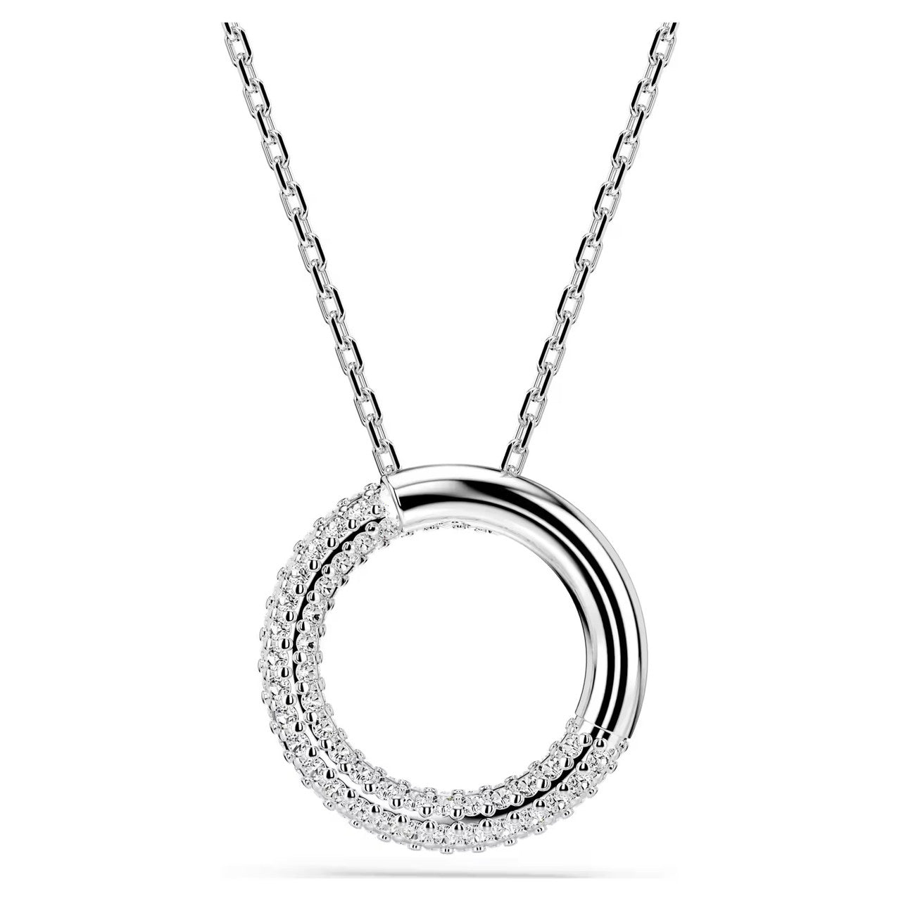 Swarovski Dextera Pendant Necklace - Pavé, White, Rhodium Plated