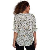 Emaline Women's Stems Elbow Sleeve Blouse