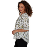 Emaline Women's Stems Elbow Sleeve Blouse