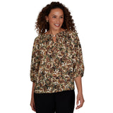 Emaline Women's Botanical Garden 3/4 Sleeve Blouse