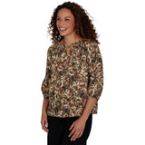 Emaline Women's Botanical Garden 3/4 Sleeve Blouse