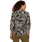 Emaline Women's Palm Leaf 3/4 Sleeve Blouse