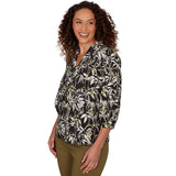 Emaline Women's Palm Leaf 3/4 Sleeve Blouse
