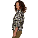 Emaline Women's Palm Leaf 3/4 Sleeve Blouse