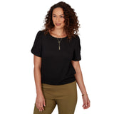 Emaline Women's Crewneck Tulip Sleeve Knit Top