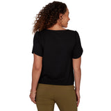 Emaline Women's Crewneck Tulip Sleeve Knit Top