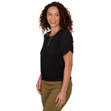 Emaline Women's Crewneck Tulip Sleeve Knit Top