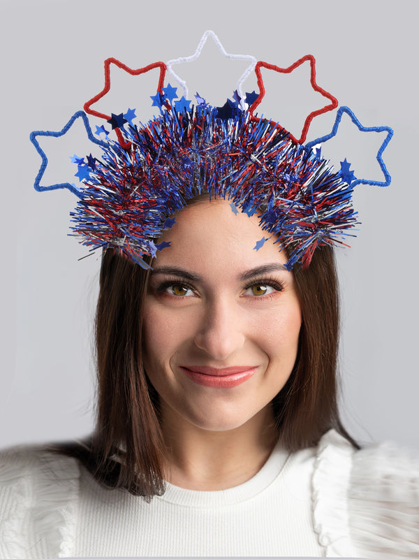 Just Joyful Stars Red, White, and Blue Headband