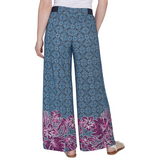Ruby Rd. Womens Tropical Border Crepe Wide Leg Pants