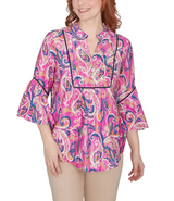 Ruby Rd. Womens Tapestry Paisley Voile Top