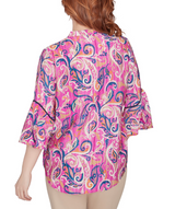 Ruby Rd. Womens Tapestry Paisley Voile Top