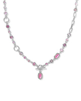 Kendra Scott Mini Elisa Abbie Pink Mix Strand Necklace - Silver Plated
