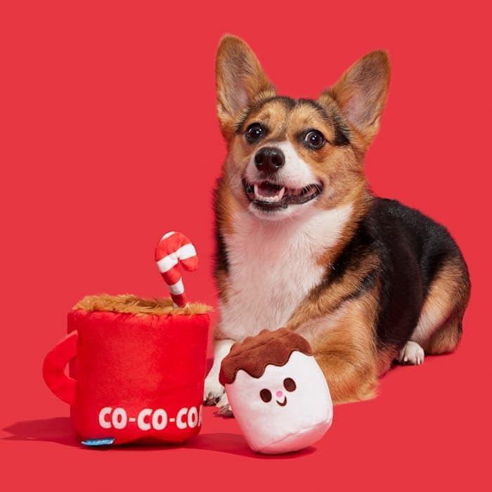 BARK Marshal & Coco Cocoa Mug Marshmallow Plush Dog Toy - Small/Medium
