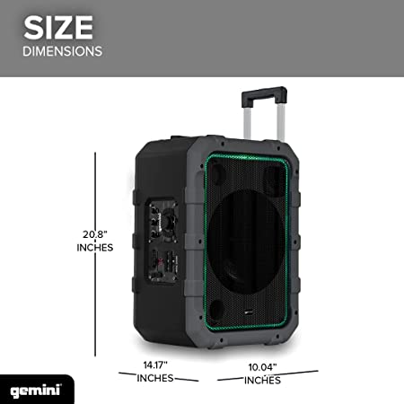 Gemini Rechargeable Weather-Resistant Trolley Speaker