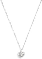 Coach Stone Heart Pendant Necklace - Silver-Plated