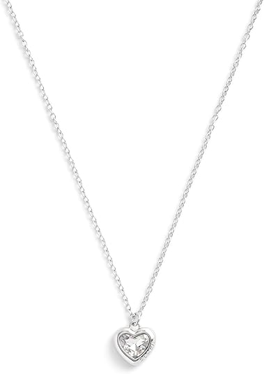 Coach Stone Heart Pendant Necklace - Silver-Plated