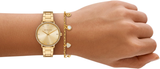 Michael Kors Womens Pyper Gold Watch Set