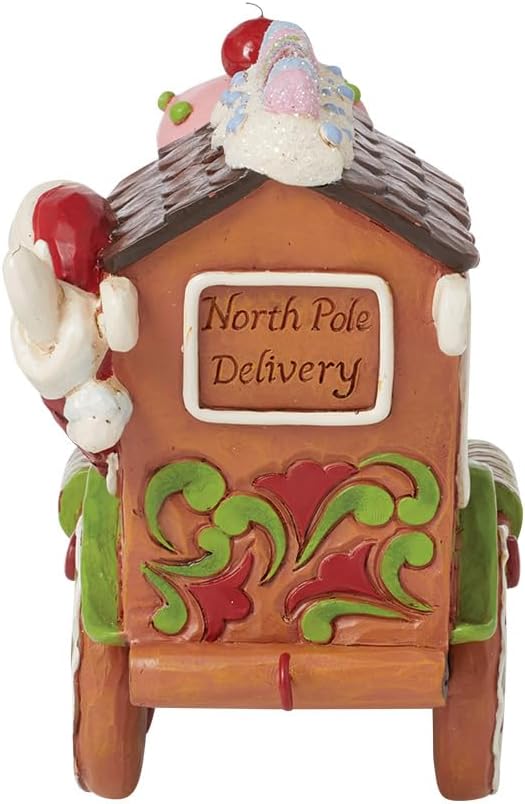 Enesco Jim Shore Heartwood Creek Gingerbread Christmas Santa in Train Engine Figurine