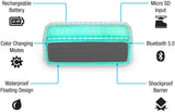 iLive Rectangle Cushion Color Changing Bluetooth Speaker - Turquoise