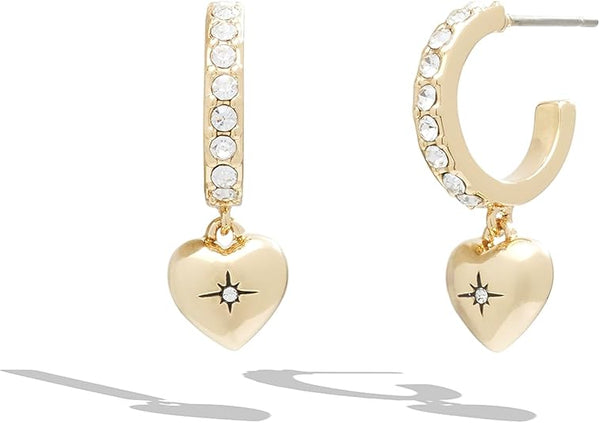 Coach Iconic Heart Huggie Earrings - Gold-Plated