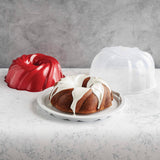 Nordic Ware Cake Keeper with Red Bundt