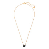 Swarovski Iconic Swan Necklace - Small - Black, Rose Gold-Tone Plated