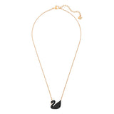 Swarovski Iconic Swan Necklace - Black, Rose Gold-Tone Plated