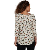 Emaline Women's Puppy Boatneck 3/4 Sleeve Top