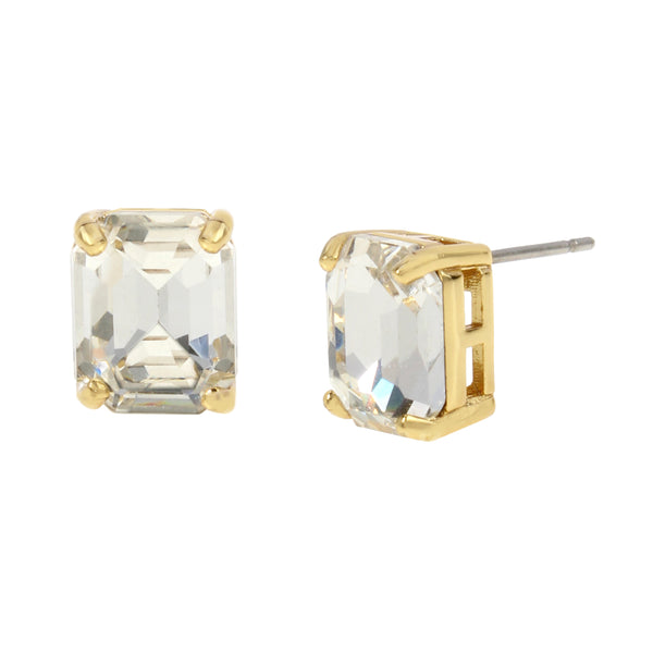 Kurt Geiger Emerald Cut Gem Stud Earrings