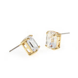 Kurt Geiger Emerald Cut Gem Stud Earrings