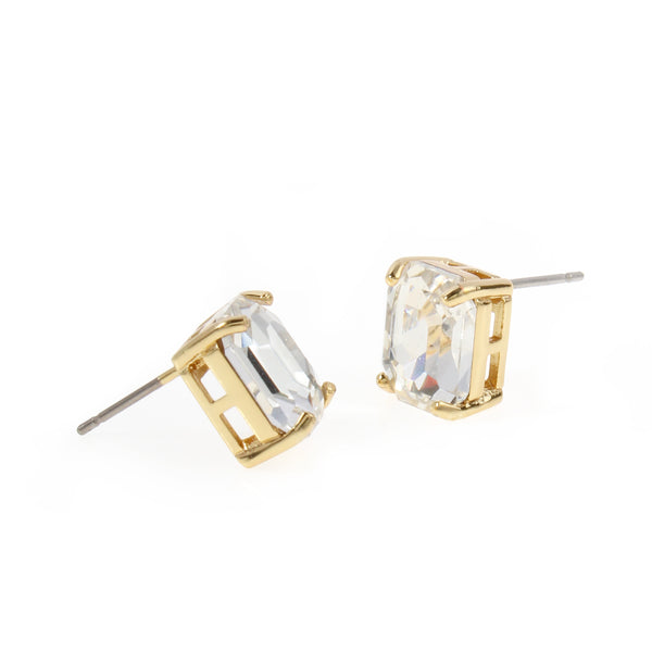 Kurt Geiger Emerald Cut Gem Stud Earrings