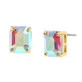 Kurt Geiger Small Stone Iridescent Gold-Plated Stud Earrings