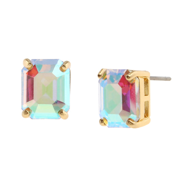 Kurt Geiger Small Stone Iridescent Gold-Plated Stud Earrings