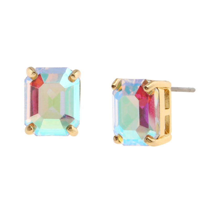 Kurt Geiger Small Stone Iridescent Gold-Plated Stud Earrings