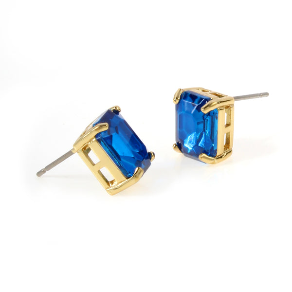 Kurt Geiger Emerald Cut Gem Stud Earrings