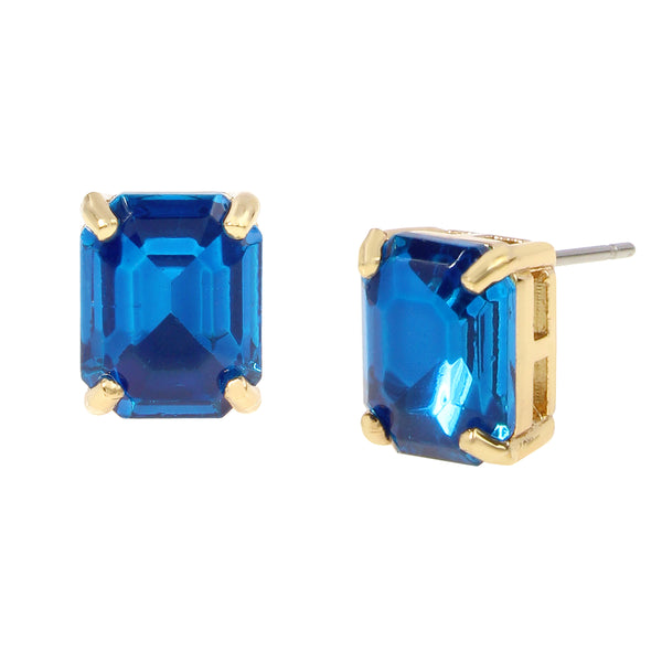 Kurt Geiger Emerald Cut Gem Stud Earrings