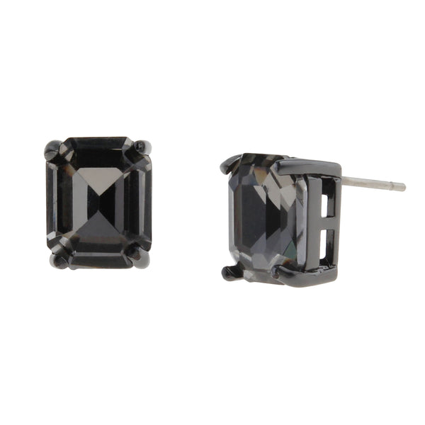 Kurt Geiger Small Stone Black Diamond & Hematite Stud Earrings