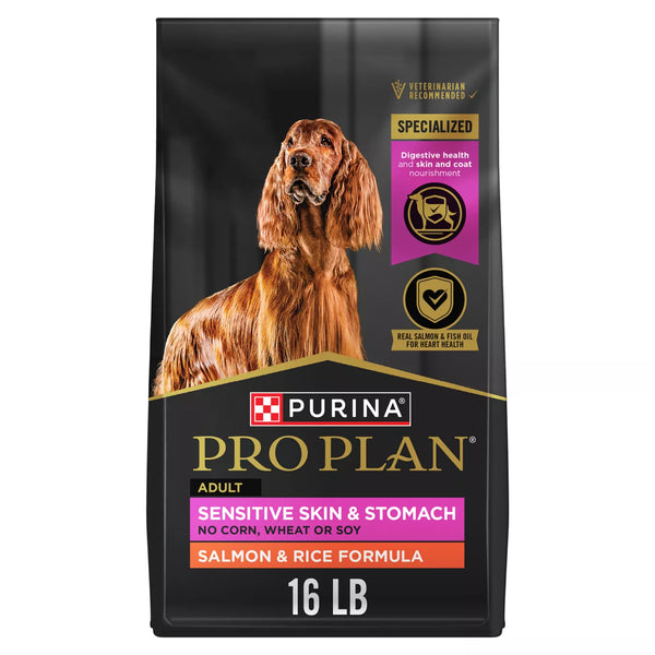 Purina Pro Plan Adult Sensitive Skin & Stomach Salmon & Rice Formula Dry Dog Food - 16lbs.