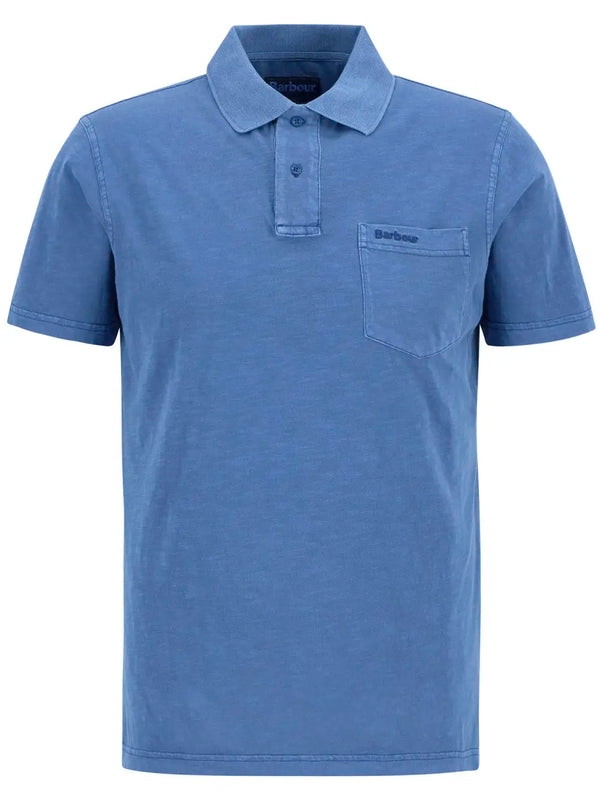 Barbour Mens Pigment Dye Slub Short Sleeve Polo Shirt