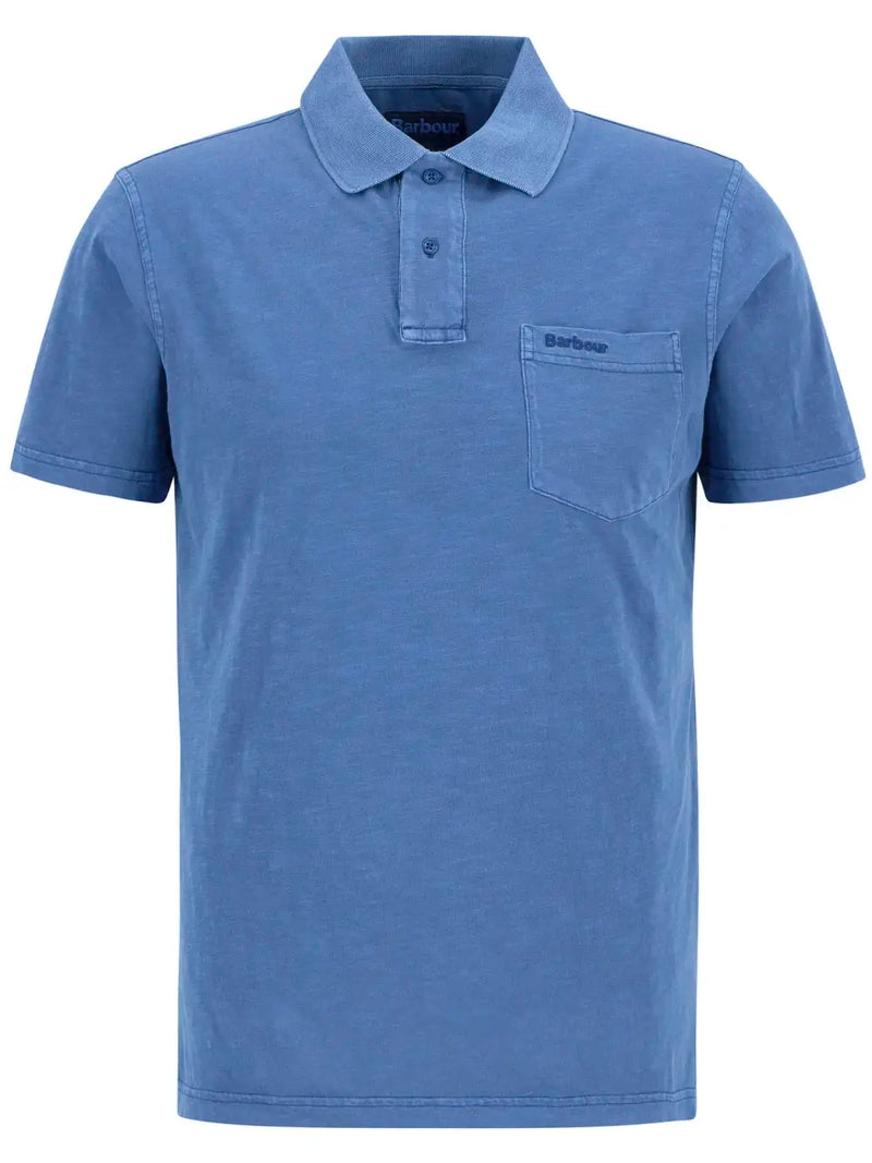 Barbour Mens Pigment Dye Slub Short Sleeve Polo Shirt