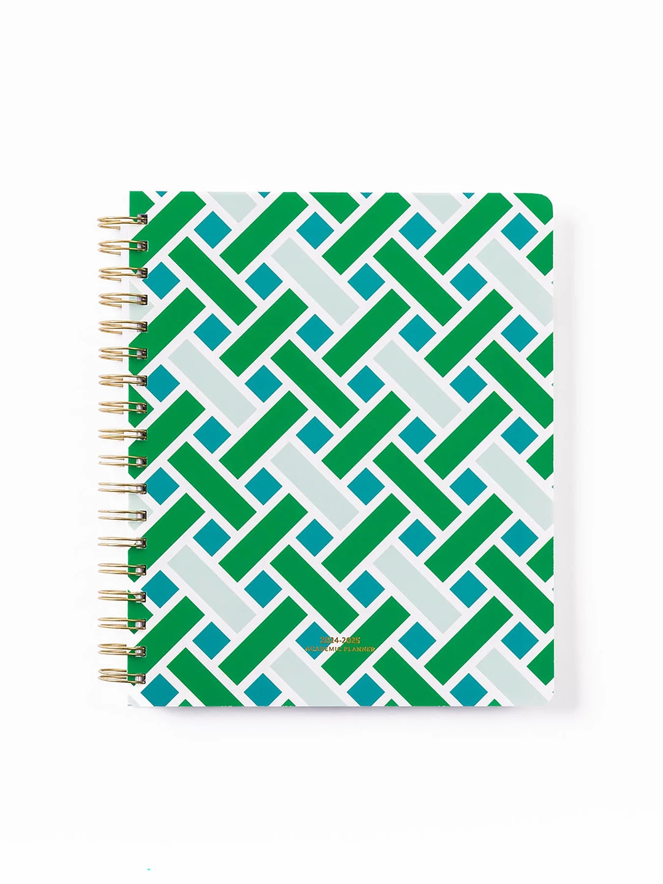 Mary Square Spiral Weekly Academic Planner - Green Weaver