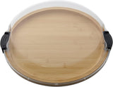 Farberware 14" Round Build-A-Board Cutting Board with Single Compartment and Clear Locking Lid