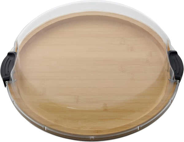 Farberware 14" Round Build-A-Board Cutting Board with Single Compartment and Clear Locking Lid