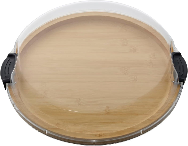 Farberware 14" Round Build-A-Board Cutting Board with Single Compartment and Clear Locking Lid