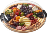 Farberware 14" Round Build-A-Board Cutting Board with Single Compartment and Clear Locking Lid