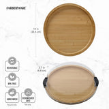 Farberware 14" Round Build-A-Board Cutting Board with Single Compartment and Clear Locking Lid
