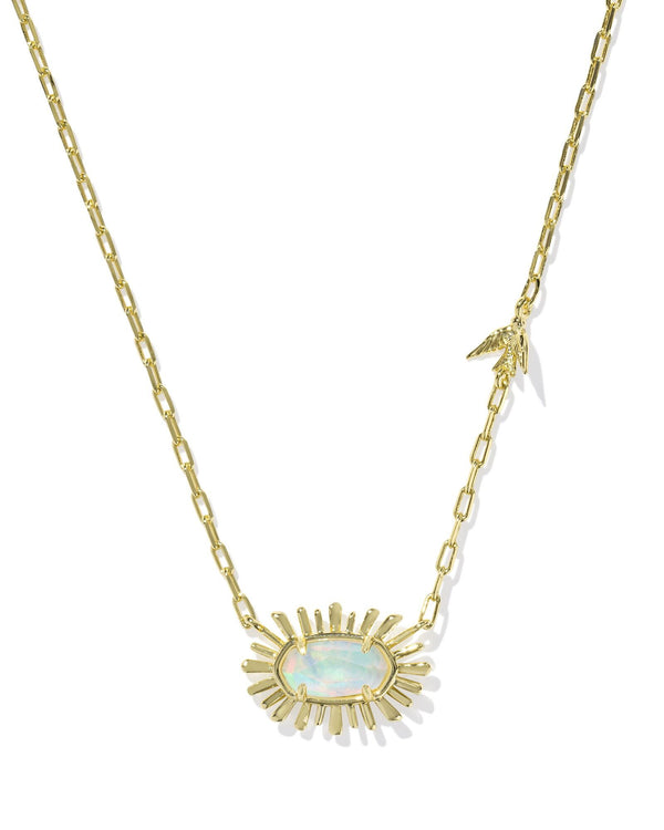 Kendra Scott Elisa Bird short Pendant Necklace - Opalite Illusion Gold